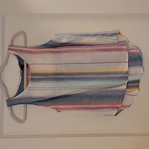 Linen Striped Sleeveless Top